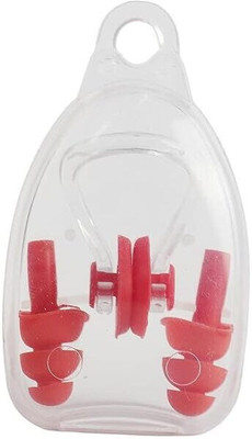 JAMES INTERNATIONAL Waterproof Swimming Earplugs – Comfortable, Reusable Earplugs for Ear Protection Ear Plug & Nose Clip(Red)