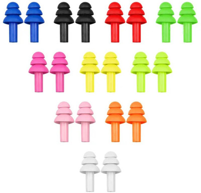 Lenon Noise Reduction / Swimming / Library 10 Pair Ear Plug(Multicolor)