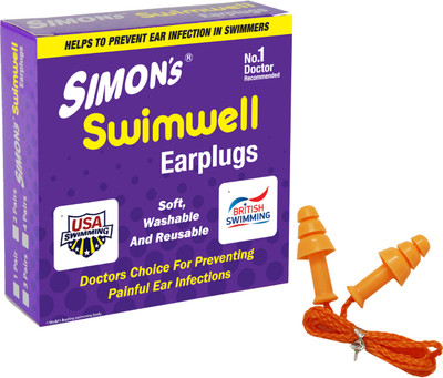 Simon's Swimwell 1 Pair of Silicone Ear Plug(Orange)