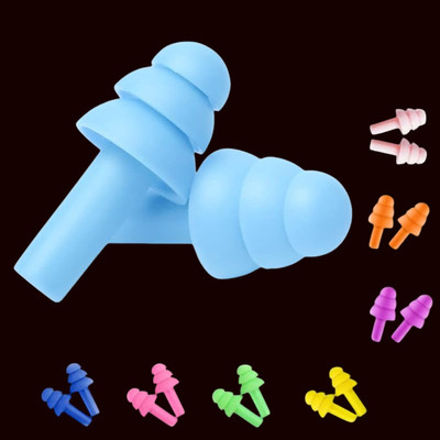 Naridream 4 Pairs Ear Plugs Soft Silica Gel Noise Reduction-Random Color (Multicolor)-H1 Ear Plug(Multicolor)