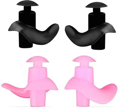 james 2 Pairs Swimming Earplugs, Waterproof Reusable Silicone and Other Water Sports Ear Plug(Pink, Black)