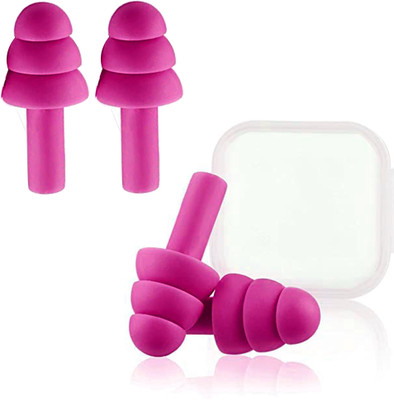 james 2 Pairs Silicone Reusable for Swimming Waterproof, Concert, Loud Noise Reducing Ear Plug(Pink)