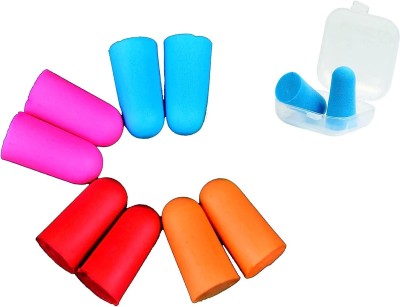 james 4 Pair Soft Foam Noise Reduction Sound Insulation Quiet Learn Safety Antinoise Ear Plug(Pink, Red, Orange, Blue)