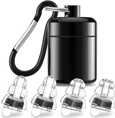 Yomauiyee Earplugs for Musicians, Music Festivals, Noise Reduction, 24db 2 Pairs Ear Plug(Black)