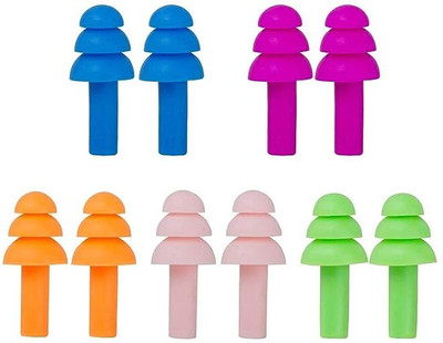 Miss Hot 5 Pairs Silicone Gel Noise Ear Plug(Multicolor)