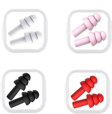 james Soft Silicone Sound Reducing Meditation can easily block all types of noise Ear Plug(Black, White, Pink, Red)