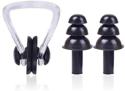 james 1 Pair Reusable Soft Silicone Noise Cancelling Sound Blocking Ear Plug & Nose Clip(Black)