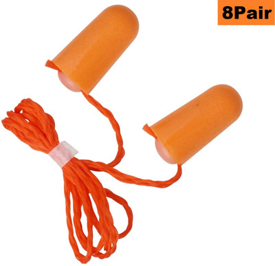 Eltihr 3M 1110 Corded Reusable Ear Plugs For Noise Cancellation, Soundproof (8 Pair) Ear Plug(Orange)