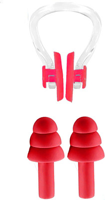 JAMES INTERNATIONAL Nose Water Protector For Adult and Children Swimming Ear Plug & Nose Clip(Red)