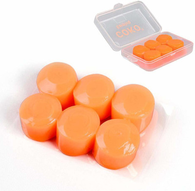 NAT ANTIBACTERIAL SOFT SILICON Sound Reducing Reusable Ear Plugs for Sleep, Meditation, Study, Swim with Carry Case PACK OF 3 PAIR Ear Plug(Orange)