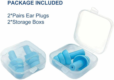 LOVHIDE 2 Pair Soft Reusable Waterproof Ear Plugs, Concert, Study, Loud Noise Reducing Ear Plug(Blue)