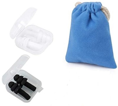 Silicon Earplugs 2 Pair Black and White earplug With Carry bag For Sleeping,Swimming,Studying Ear Plug(Multicolor)