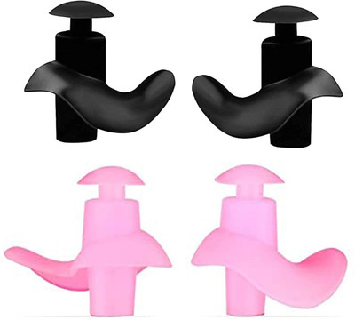 james 2 Pairs Swimming Earplugs, Waterproof Reusable Silicone and Other Water Sports Ear Plug(Pink, Black)