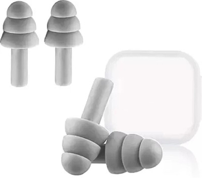 james Soft Silicone Reusable for Swimming Waterproof , Sleeping Ear Protection 1 Pair Ear Plug(Grey)