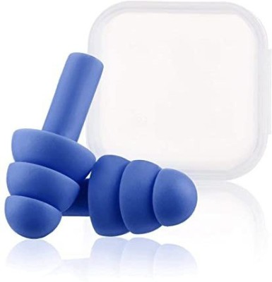 Silicon Earplugs 1 Pair Reusable, Washable Ear Plug(Blue)