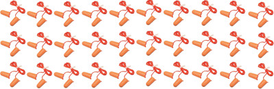 3M Corded Foam Disposable 1110 Pack of 30 Ear Plug(Orange)