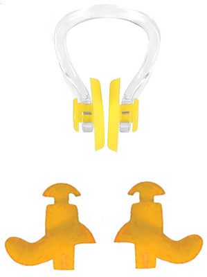 james WaterProof Swimming Ear Protector Silicone Ear Plug & Nose Clip(Yellow)