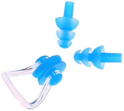 Invin Swimming Earplugs Nose Clip Plugs/Ear And Nose Protector Ear Plug & Nose Clip(Blue)