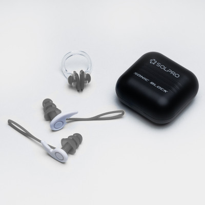 SOLPRO Sonic Block Ear Plug & Nose Clip(Black)