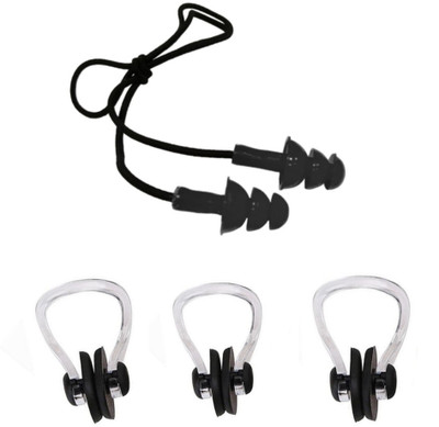 Non Earplugs Ear Plug & Nose Clip(Black)