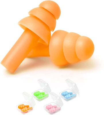 Scheibe 4 Pairs Ear Plugs Soft Silica Gel Noise Reduction-Random Color Ear Plug(Multicolor)