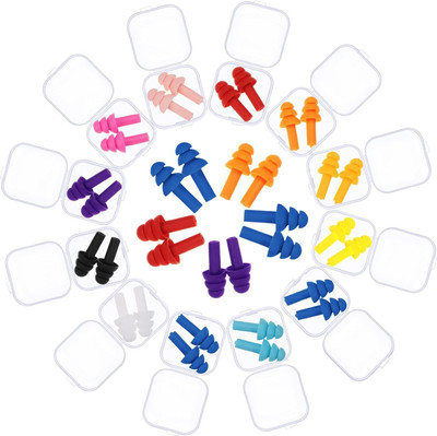 Eltihr 24 Pair Ear Plugs for Sleeping Noise Cancelling,Reusable Silicone Sound Blocking Ear Plug & Nose Clip(Multicolor)