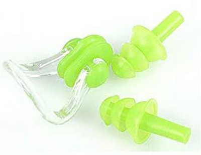JRYU Silicon Swimming Ear Plug With Box AD41 Ear Plug & Nose Clip(Green)