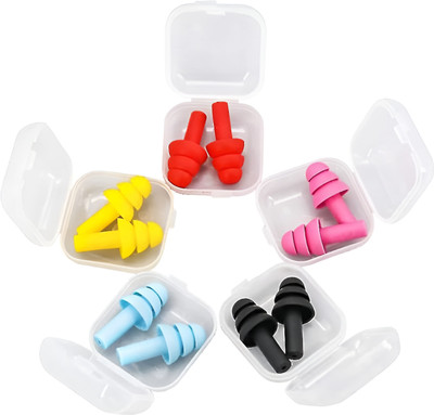 Koccido Ear Plugs Soft Silica Noise Reduction for Sleeping/Swiming /Reusable for Travel Ear Plug(Multicolor)