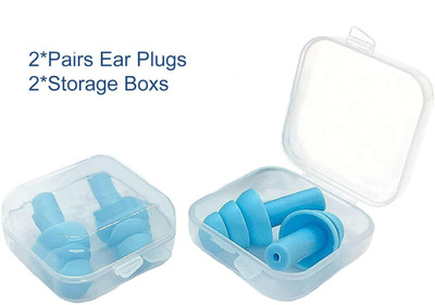 LOVHIDE Soft Reusable Swimming Waterproof, Concert, Study, Loud Noise Reducing Pack of 2 Ear Plug(Blue)