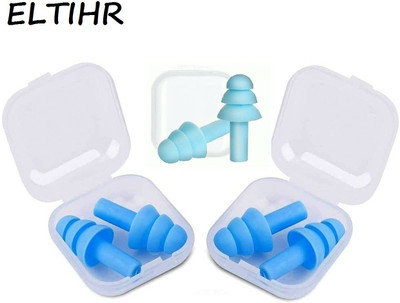 Eltihr 3 Pair Medical Grade Soft Silicone Ear Plugs for Noise Reduction Ear Plug & Nose Clip(Multicolor)