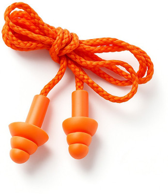 Silicon Earplugs 1 pair Earplug With Cord For Sleeping,Meditation,swimming,Studying Ear Plug(Orange)