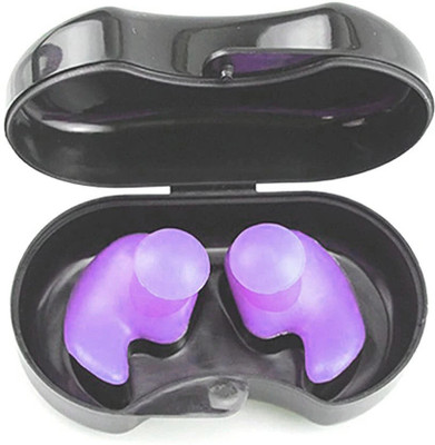 Silicon Earplugs 1 Pair LR Silicone Reusable ,for Bathing, Watersports Ear Plug(Purple)