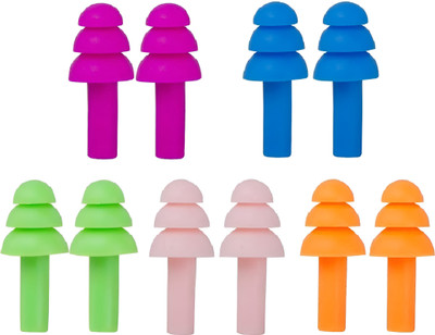 Koccido Ear Plugs Reduction for Sleeping/Swimming Adult/Travel - 5 Pairs Ear Plug(Multicolor)