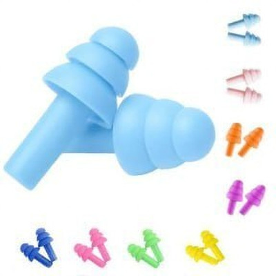 HANDKMART Reusable Silicone Earplugs |Multicolor (Pack of 5 Pair) Ear Plug(Multicolor)