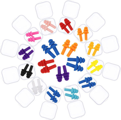 Koccido 24 Pcs Soft Ear Plugs Reduction for Sleeping/Swimming /Travel Ear Plug(Multicolor)