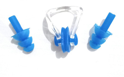 Swikaar Silicone Swimming Ear Plug & Nose Clip Ear Plug & Nose Clip(Blue)