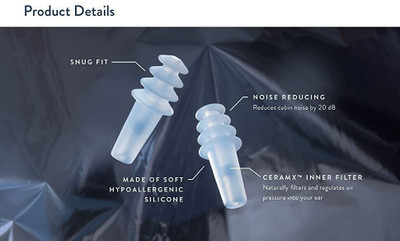 earplanes Plus Prevent IN-Flight Ear Discomfort Adult 1 Pair Ear Plug(Blue)