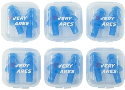 earplugs Every Cares Silicone Swimming, 6 Pairs, Waterproof, Noise Reducing Ear Plug(Blue)