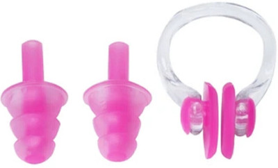 james Waterproof Silicone Swimming Earplugs Nose Clip Plugs, Ear & Nose Protector sets Ear Plug & Nose Clip(Pink)