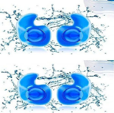 james Swimming Ear Plugs, 2 Pairs Reusable Silicone Waterproof Ear Plugs for Swimming Ear Plug(Blue)