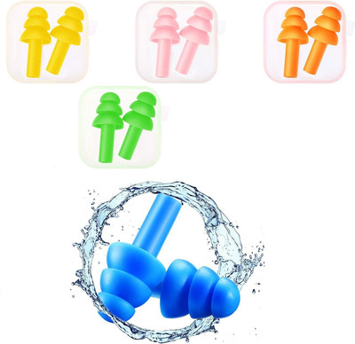 SAIM Noise Reduction for Sleping/Medittion/Swiing Adult Child/Reusable - 5 Pairs Ear Plug(Multicolor)