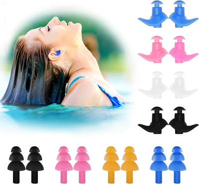 Silicon Earplugs Noise and Water Protector 8 Pair Earplugs For Swimming and Noise Reductio Ear Plug(Multicolor)