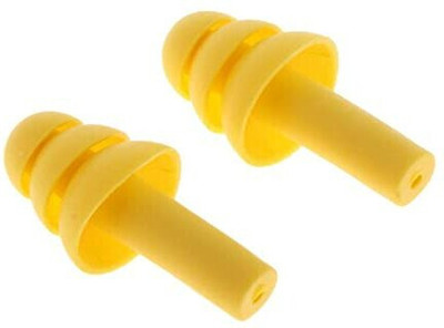 Silicon Earplugs 1 Pair Reusable soft silicone tree shape Ear Plug(Yellow)
