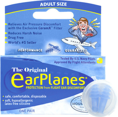 James HealthPlus EarPlanes Adult Size One Pair Blue CeramX™ Filter for Flight Discomfort Relief Ear Plug(Blue)