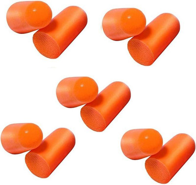 Koccido 5 Ear Plug Un-Corded, Extra Soft, Reusable Earbuds Noise Cancellation Ear Plug & Nose Clip(Orange)