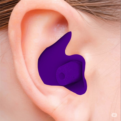 james Waterproof Soft Silicone Ear Plug For Swimming & Bathing for Kids & Adult 1 Pair Ear Plug(Purple)