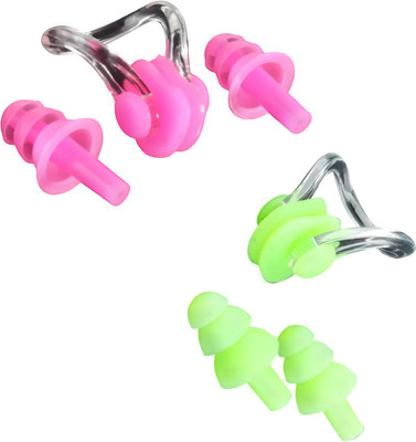 LYXAR SwimGuard Swimming Waterproof Earplugs & Nose Clip Combo Pack of-2 Ear Plug & Nose Clip(Multicolor)