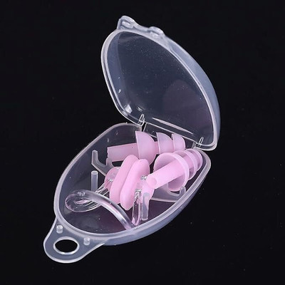 JAMES INTERNATIONAL Waterproof Swimming Earplugs – Comfortable, Reusable Earplugs for Ear Protection Ear Plug & Nose Clip(Pink)