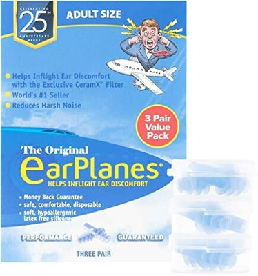 james Earplugs Airplane Travel Ear Protection,Prevent in flight ear, 3 pair adult Ear Plug(Blue)