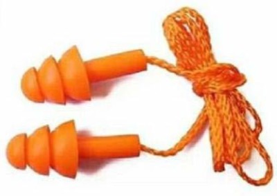 Silicon Earplugs 1 pair Earplug With Cord For Sleeping,Meditation,swimming,Studying Ear Plug(Orange)